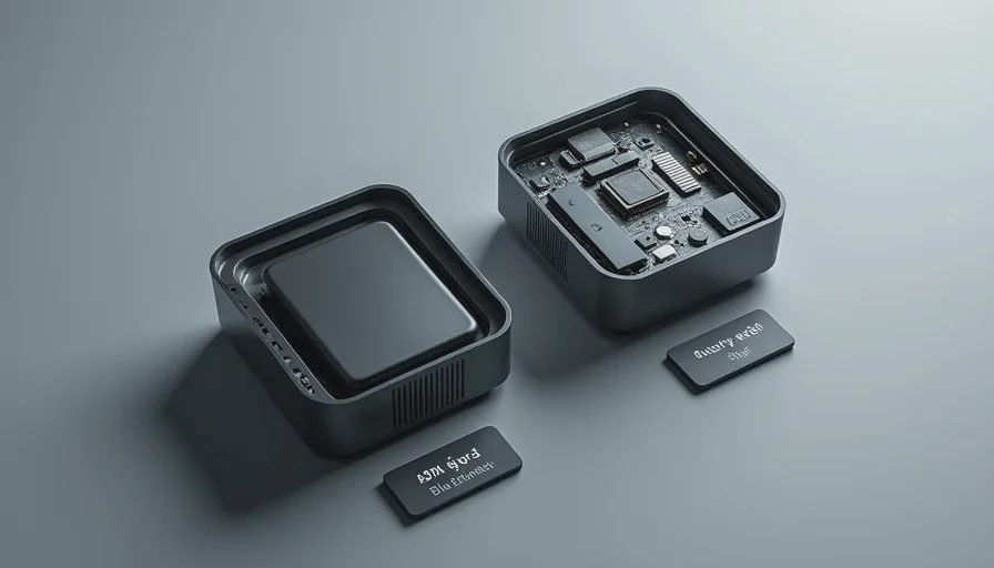 Top-down comparison of two Bluetooth speakers with cutaway views revealing different battery sizes between launch and shelf models